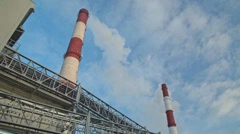 Industrial chimney smoke background Vidéo 58287326