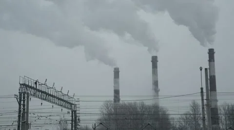Industrial chimney smoke background Stock Footage 59180446