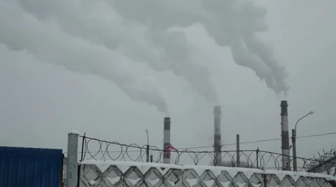 Industrial chimney smoke background Video stock 59180979