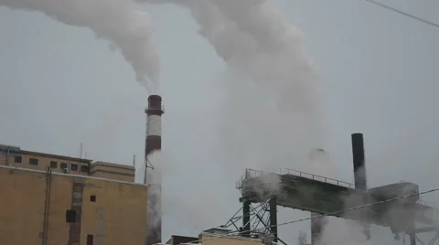 Industrial chimney smoke background Stock Footage 59181344