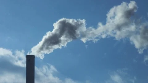 Industrial chimney with the smoke Stock Footage 73553180