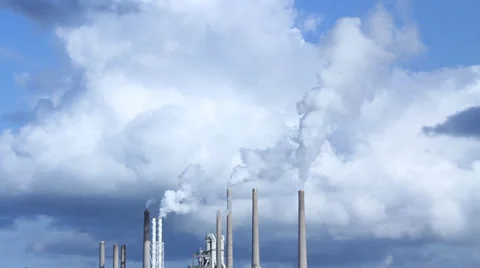Industrial chimneys in the middle of the frame Stock Footage 36561002