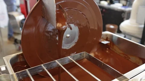Industrial Chocolate Tempering Machine Stock Footage 327189304