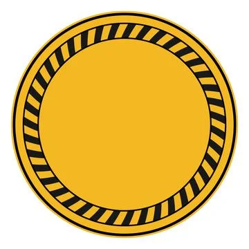 Industrial circular warning frame tape, caution striped safety border Stock Illustration