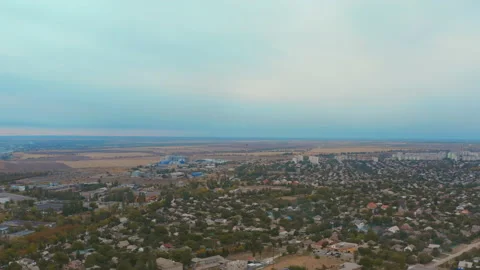 Industrial city Mariupol in the summer. Flight over the city in peacetime. Video stock 194491753