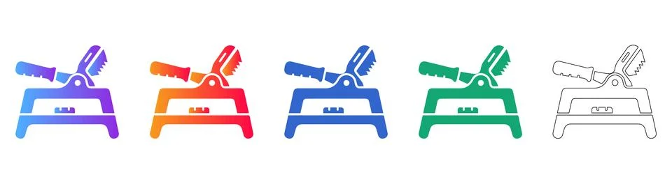 Industrial Clamping Tool Vector Icon Set Stock Illustration