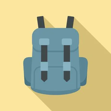 Industrial climber backpack icon, flat style Stock Illustration