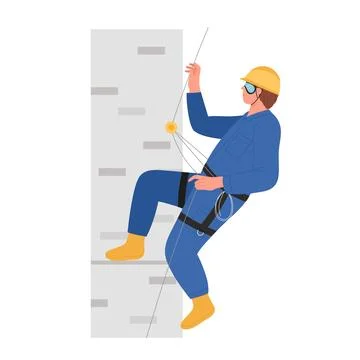 Industrial climber working at height Stock Illustration