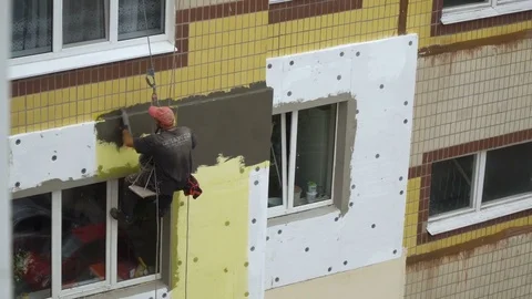 Industrial climbers working Stock Footage