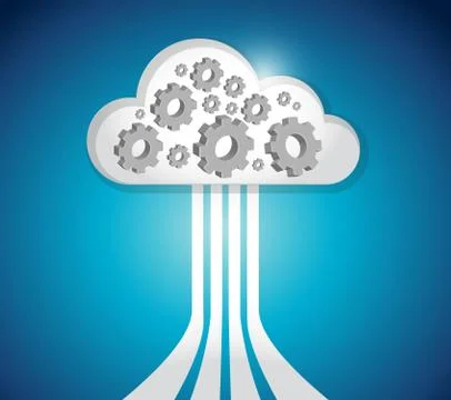 Industrial cloud computing connections Stock Illustration