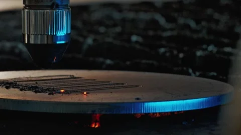 Industrial CNC Laser Cutting Machine With Sparks In Modern Metal Manufacturing 스톡 동영상 321380304