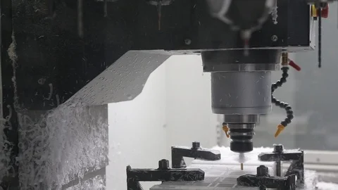Industrial CNC Machine close-up Stock Footage 100653510