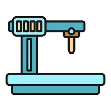 Industrial cnc machine fabricating material in factory Stock Illustration