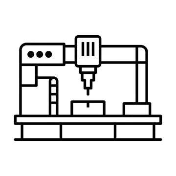 Industrial CNC Machine for Precision Manufacturing and Automated Production Stock Illustration