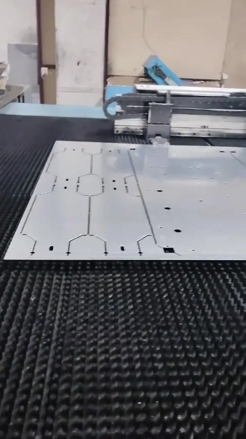 Industrial CNC Punching Machine Operation in Modern Workshop Stock Footage 336871423