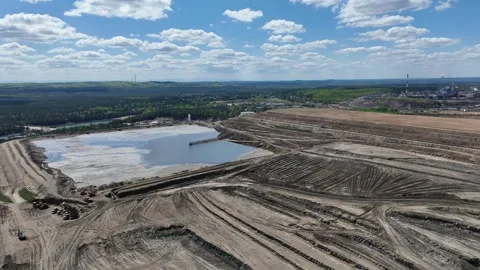 Industrial coal mine, abstract sendimentation tank of mine in Poland. Indus.. Video stock 309624247