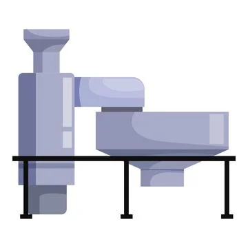 Industrial coffee roasting machine processing coffee beans Stock Illustration