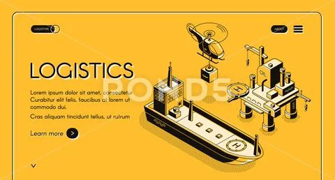 Industrial company logistics vector web banner Stock Illustration