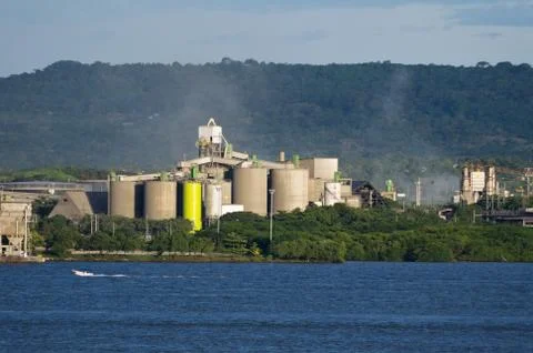 Industrial complex on the waterfront Stock Photos