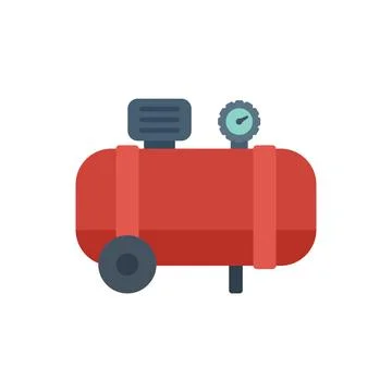 Industrial compressor icon flat vector. Pump tank Ilustração Stock