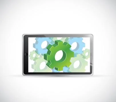 Industrial concept computer tablet illustration Stock Illustration