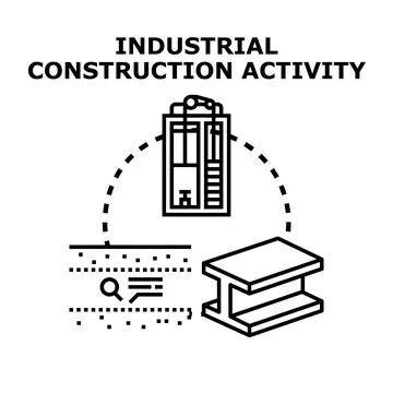 Industrial construction activity planning engineering concept Stock Illustration