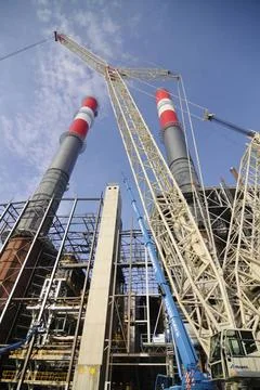  industrial construction and engineering, building architecture in the ind... Fotos de archivo