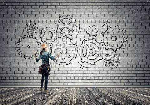 Industrial construction and maintenance Stock Photos