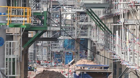 Industrial construction area Stock Footage 44347573