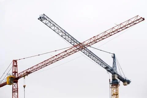 Industrial construction cranes Foto stock