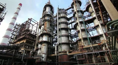 Industrial Construction Dolly Shot Stock Footage