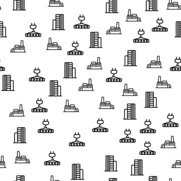 Industrial Construction Seamless Pattern Vector Illustrazione stock