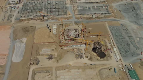 Industrial construction site with construction equipment Stock Footage 344743063