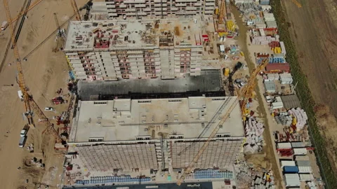 Industrial construction site with construction equipment Stock Footage 344744075