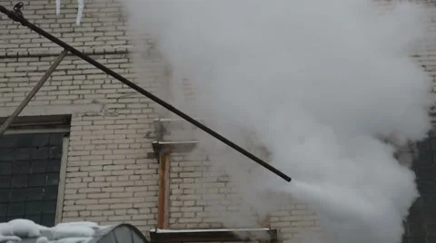 Industrial construction, the steam from the pipe Stock Footage 59181442