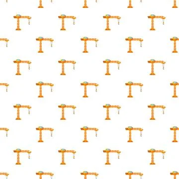 Industrial construction tower crane repeated seamless pattern Stock Illustration