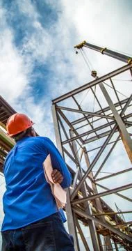 Industrial construction worker frames Stock Photos