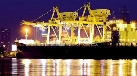 Industrial Container Cargo freight ship Stock Footage 34646590