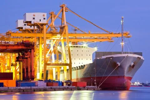 Industrial container cargo ship Stock Photos