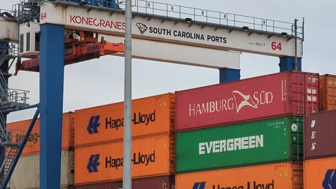 Industrial Container Yard For Logistic Import Export Business. Transportati.. Video stock 311710932