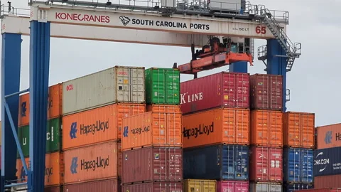 Industrial Container Yard For Logistic Import Export Business. Transportati.. Video stock 314393931