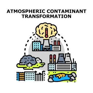 Industrial contamination transforming environment lifecycle icon Stock Illustration