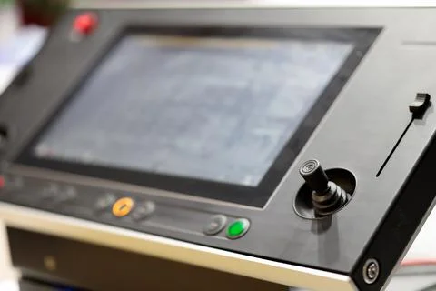 Industrial control console with touch screen Stock Photos