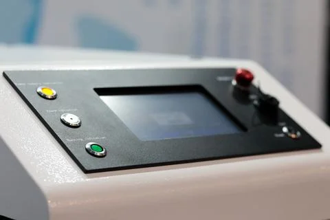 Industrial control console with a touch screen Stock Photos