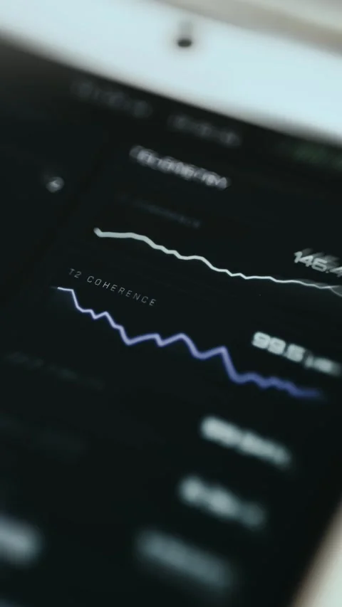 Industrial Control Dashboard Shallow Focus with animated metrics 스톡 동영상 337872116