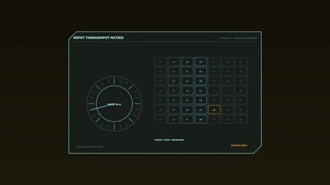 Industrial Control HUD Throughput Matrix Stock Footage 342575719