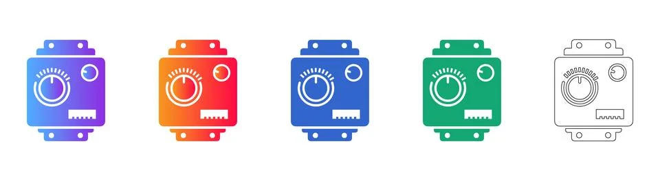 Industrial Control Knob Vector Icon Set Stock Illustration