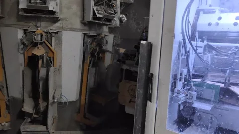 Industrial Control Panel and Automatic Cement Bagging Machine, 4K 動画素材 331396955