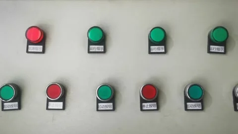 Industrial Control Panel With Buttons And Indicators Stock Footage 333577030