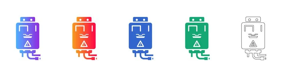 Industrial Control Panel Component Icons Set Stock Illustration